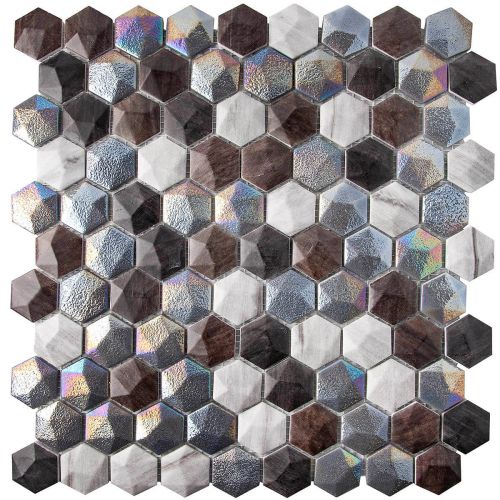  Hexagon Forest Mix 31.7x.30.7 стеклянная мозаика от VIDREPUR